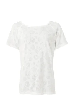 Women Scamp & Dude White Leopard Burn Out Slouchy T-Shirt