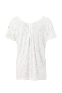 Women Scamp & Dude White Leopard Burn Out Slouchy T-Shirt