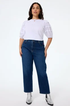 Women Scamp & Dude White Pintuck Sleeve T-Shirt