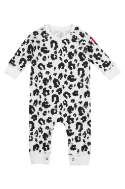 Women Scamp & Dude White with Black Leopard Romper