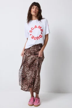 Women Scamp & Dude White with Red Scamp & Dude Logo T-Shirt