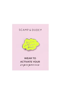 Women Scamp & Dude Yellow We've Got Your Back Pin Badge